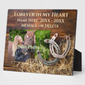 馬パーソナライズされた記念銘板，写真，名前 フォトプラーク (側面)