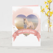 馬パーソナライズされた誕生日カード カード (黄色い花)