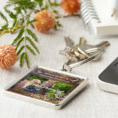 馬パーソナライズされた蹄贈り物 キーホルダー (側面)