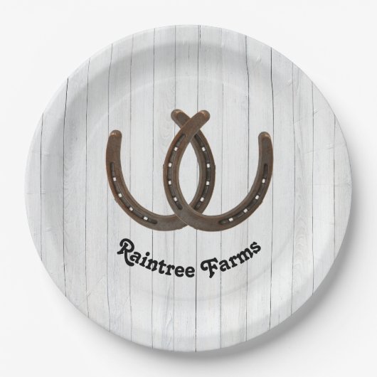 馬パーソナライズされた蹄馬 ペーパープレート (正面)