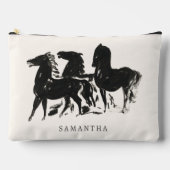 馬パーソナライズされた馬の名絵を描前 アクセサリーポーチ (正面)