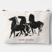 馬パーソナライズされた馬の名絵を描前 アクセサリーポーチ (裏面)