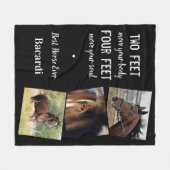 馬パーソナライズされた馬騎馬記念3枚の写真 フリースブランケット (正面(横))