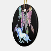 馬パーソナライズされた、ドリームキャッチャー、夢と願い セラミックオーナメント (左)