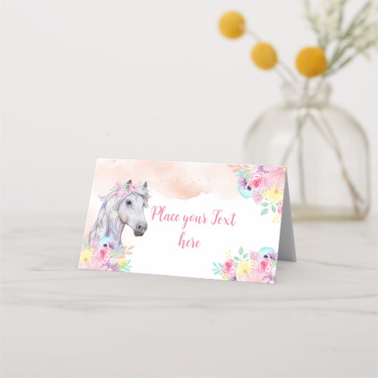 馬パーティー折り畳み座席表 プレイスカード (正面)