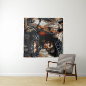 馬ビクトリアン付き黒人女性 タペストリー (インサイチュ(横))