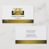 馬ビジネスプロフィールのマーケティングの金ゴールドの白 名刺 (正面/裏面)