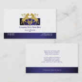 馬ビジネスプロフィールのマーケティングの金ゴールドの白 名刺 (正面/裏面)