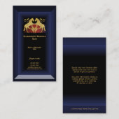 馬ビジネスプロフィール牧場西部の青い金ゴールド 名刺 (正面/裏面)