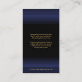 馬ビジネスプロフィール牧場西部の青い金ゴールド 名刺 (裏面)