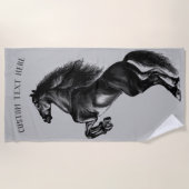 馬ビーチタオルカスタム文字 – 色を選択 ビーチタオル (正面)