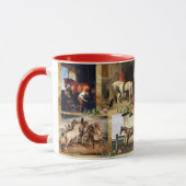 馬ファインアート絵画パーチメント、馬靴 マグカップ (左)