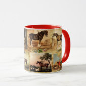 馬ファインアート絵画パーチメント、馬靴 マグカップ (正面右)