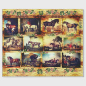 馬ファインアート絵画、馬靴パーチメント ラッピングペーパー (フラット)