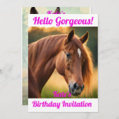 馬ファンキー誕生日招待状 招待状 (正面/裏面)