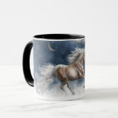 馬ファンタジーナイトクレセントムーンヴィンテージルック マグカップ (正面左)