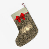 馬フェイク付き洋用工具付き革プリント スモールクリスマスストッキング (裏面 (吊り時))