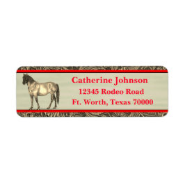 馬フェイク付き洋用工具付き革プリント ラベル