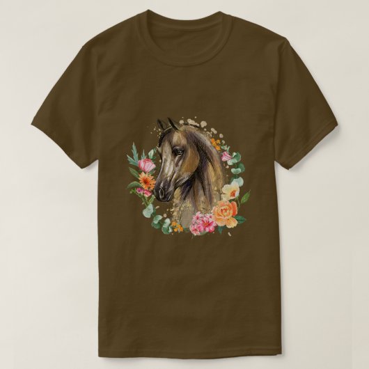 馬フローラ馬春自然馬愛好家Rid Tシャツ (デザイン正面)