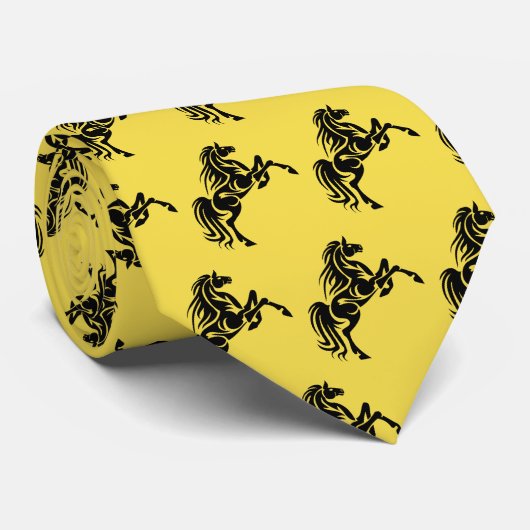 馬ブロンコスムスタングスマスコットオン任意の色のネクタイ ネクタイ (ロール)