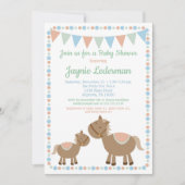 馬ベビーシャワー招待状カントリーボーイブルー 招待状 (正面)