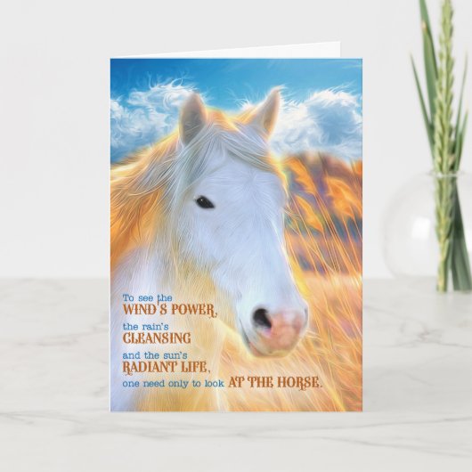 馬ペットの損失悔やみや弔慰ホワ色彩の鮮やかイポニー カード (正面)
