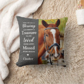 馬ペット記念悔やみや弔慰写真 クッション (ブランケット)