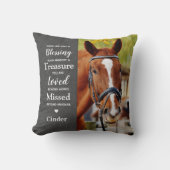 馬ペット記念悔やみや弔慰写真 クッション (正面)