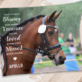 馬ペット記念悔やみや弔慰引用文写真 フリースブランケット