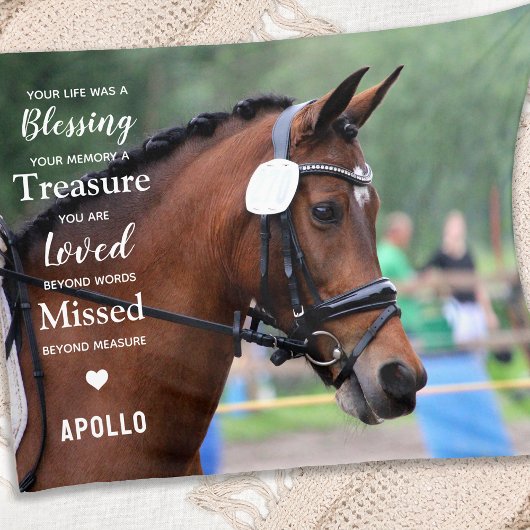 馬ペット記念悔やみや弔慰引用文写真 フリースブランケット