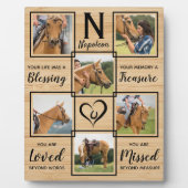 馬ペット記念木目フォトコラージュ フォトプラーク (正面)