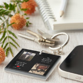 馬ペット記念赤いハート2枚カスタマイズ写真 キーホルダー (正面右)