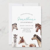 馬ボヘミアンコウボー 誕生日招待状 招待状 (正面)