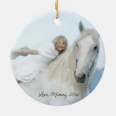 馬ポニーをテーマにしたギフト セラミックオーナメント (裏面)