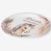 馬ポニーをテーマにした誕生日パーティー食器 ペーパープレート (アングル)