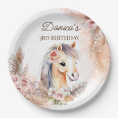 馬ポニーをテーマにした誕生日パーティー食器 ペーパープレート (正面)