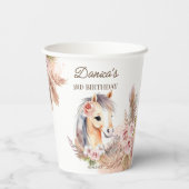 馬ポニーをテーマにした誕生日パーティー食器 紙コップ (裏面)