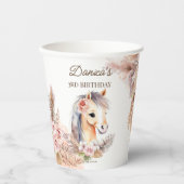 馬ポニーをテーマにした誕生日パーティー食器 紙コップ (正面)