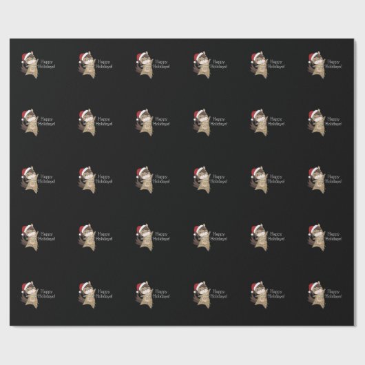 馬ポニークリスマススノーウィンターアニマルズウマ ラッピングペーパー (フラット)