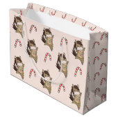 馬ポニークリスマススノーウィンターアニマルズウマ ラージペーパーバッグ (裏面アングル)