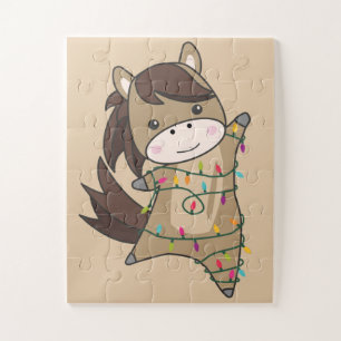 馬ポニークリスマススノーウィンターアニマルズウマJi ジグソーパズル