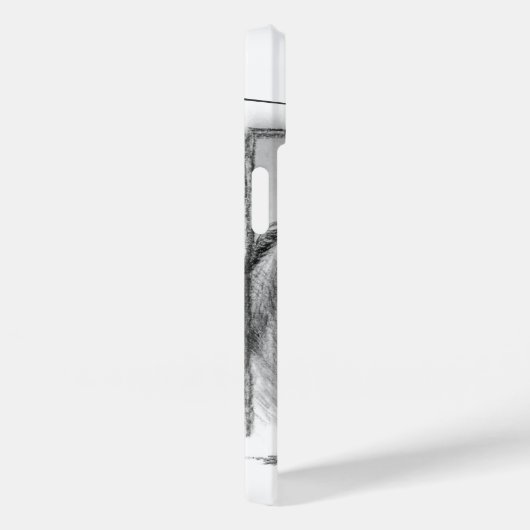 馬ポートレートウマ科の炭スケッチモノグラム Case-Mate iPhoneケース (裏面 / 右)