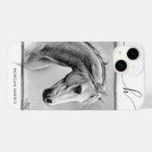 馬ポートレートウマ科の炭スケッチモノグラム Case-Mate iPhoneケース (裏面 (横))