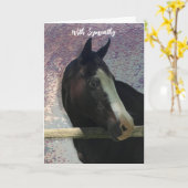 馬ポートレート写真動物交感証 カード (黄色い花)