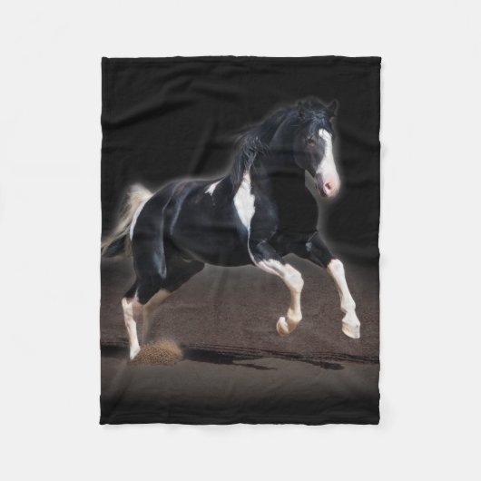馬ポートレートVIII フリースブランケット (正面)