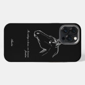 馬ミニマル線デザイン iPhoneケース (裏面横)