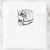 馬ミニマル頭レトロスタイル動物アート ラウンドシール (バッグ)