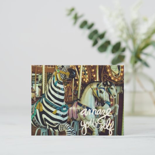 馬メリーとゼブラが自分を驚かす シーズンポストカード (スタンド正面)