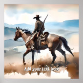 馬モダンに乗るカウボーイ ポスター (正面)