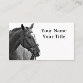 馬モダン黒白の馬術 名刺 (正面)